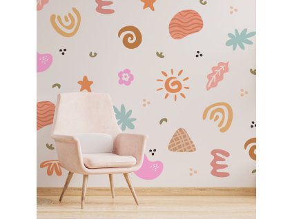 Nálepka na zdi. Abstraktní tvary (2)