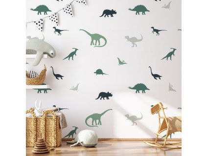 Dinosaurs nálepky na zdi. Green Dinosaurs (3)
