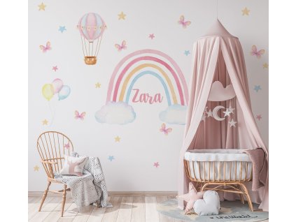 Duhová nálepka na zdi. Personalizovaný