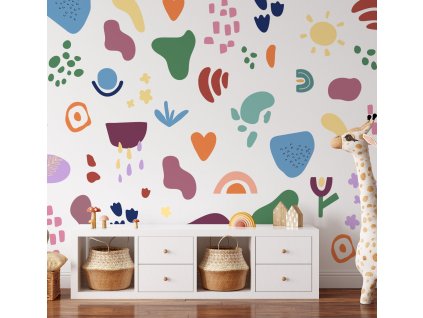 Samolepka na stenu. Abstraktné tvary (3)
