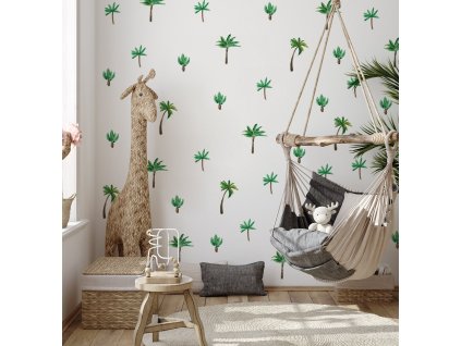 Nálepka na stenu Tropical Palm. Tropical Leaves