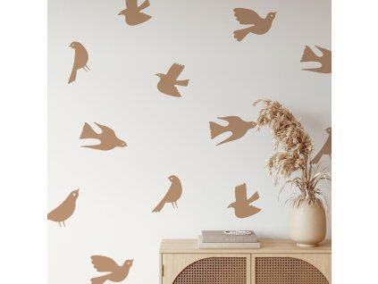 Boho nálepky na zdi. Abstraktní ptáci