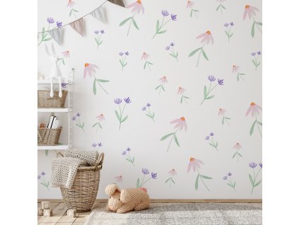 Květinové nálepky na zeď. Pastel Flowers (12)