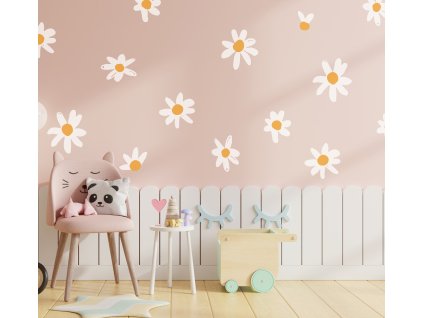 Kvetinové nálepky na stenu. Sedmokrásky