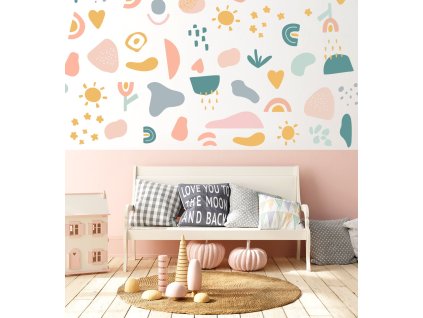 Samolepka na stenu. Abstraktné tvary (5)