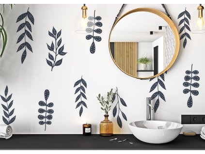 Boho Nálepky na stenu. Abstraktné listy