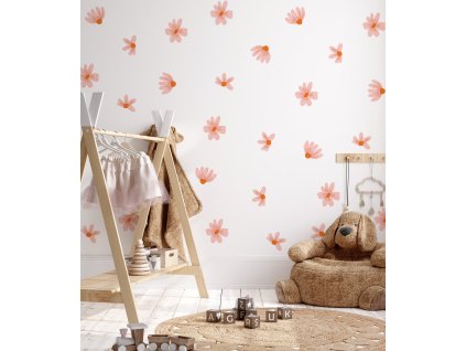 Květinové nálepky na zeď. Akvarenský květina (2)