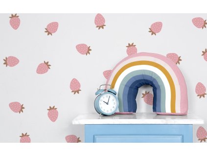 Kvetinové nálepky na stenu. Pastelové ovocie