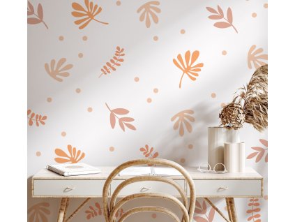 Květinové nálepky na zeď. S pastelovými květinami (3)