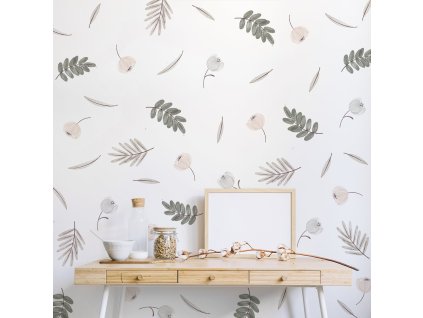 Květinové nálepky na zeď. Pastel Flowers (15)