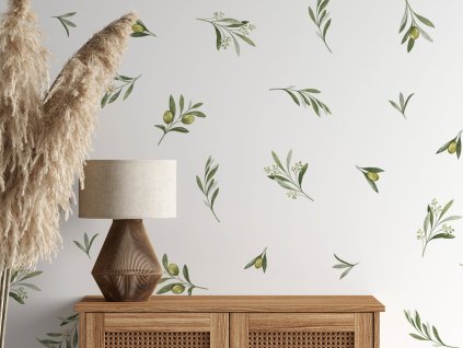 Kvetinové nálepky na stenu. Kvetinové Olive Grove