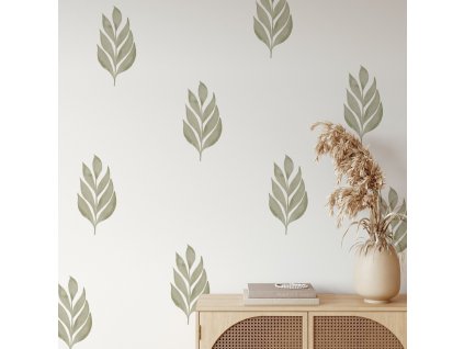 Boho nálepky na zdi. Abstraktní listy (2)