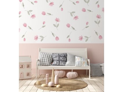 Květinové nálepky na zeď. Pastel Flowers (16)
