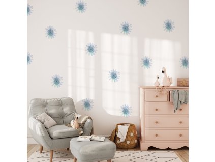 Kvetinové samolepky na stenu. Akvarelová kvetinová (3)