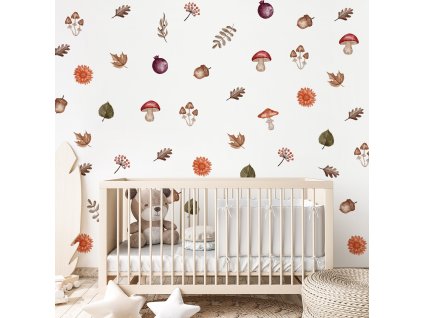 Květinové nálepky na zeď. Lesní květina