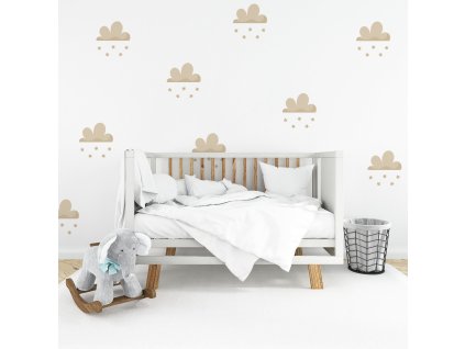 Nálepky na zeď Boho, nálepka Boho Sylo na zdi, výzdoba zdi, mraky, hvězdy, boho mraky nálepky na zeď, abstraktní mraky, kůra a samolepky