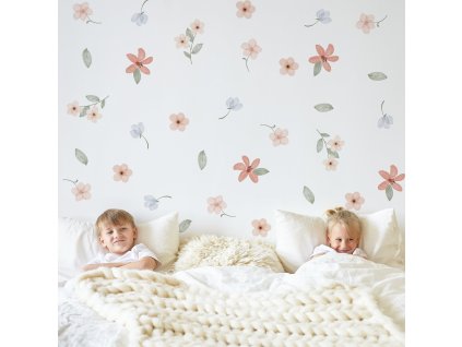 Květinové nálepky na zeď. Pastel Flowers (18)