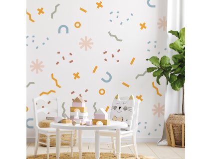 Nálepka na zdi. Abstraktní tvary (7)