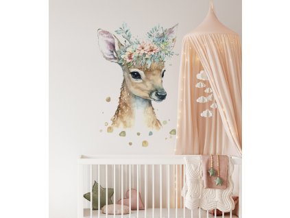 Nálepka na stenu Forest Doe, Nálepka na stenu Doe, Nálepka na stenu Forest animal pre deti, Nálepka na stenu Forest, Nálepka na stenu Wild Doe, Nálepka na stenu Wild forest