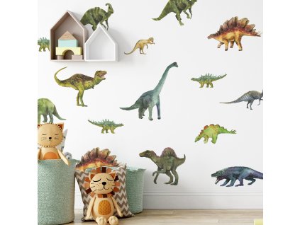Obrovská sada nálepky na zeď. Barevný abstraktní dinosaurus