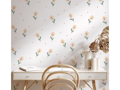 Květinové nálepky na zeď. Pastel Flowers (20)