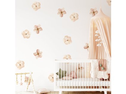 Květinové nálepky na zeď. Pastel Flowers (24)