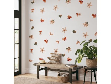 Květinové nálepky na zeď. Akvarenský květina (4)