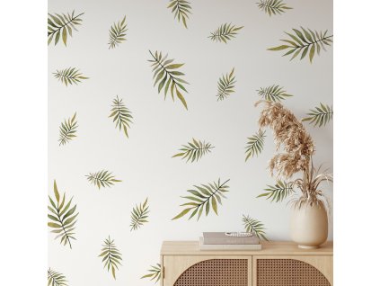 Boho nálepky na zdi. Abstraktní listy (3)