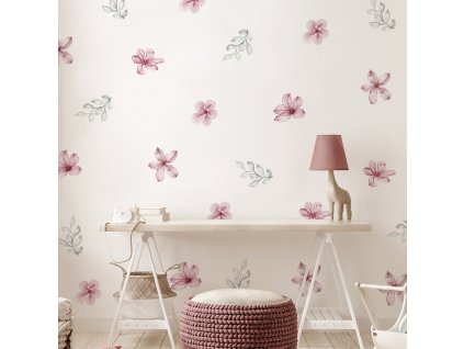 Květinové nálepky na zeď. Pastel Flowers (29)