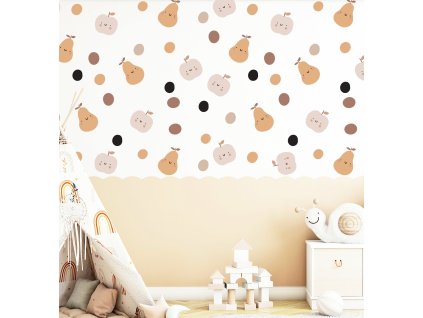 Ovocné samolepky na zdi. Dětský pokoj