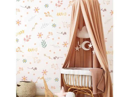 Květinové nálepky na zeď. Barevná květina (7)