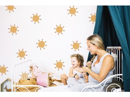 Boho Nálepky na stenu. Abstraktné slnká