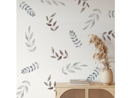 Boho nálepky na zdi. Abstraktní listy (4)
