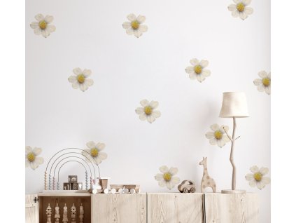 Květinové nálepky na zeď. Barevné květinové (10)