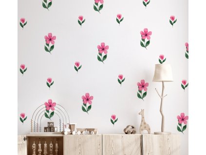 Květinové nálepky na zeď. Barevná květina (11)
