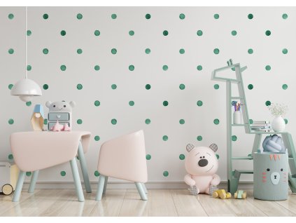 Tečky na zdi. Růžové tečky