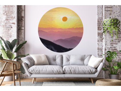 Boho kruhová stěna nálepka. Barevný kruhový (2)