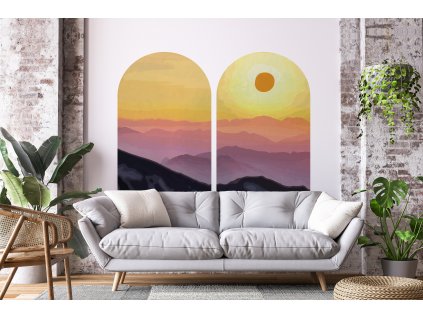BOHO oblúk Nástenná samolepka. Boho oblúk východ slnka (2)