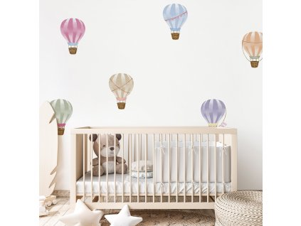 Nálepka na zeď Balons. Růžové balony
