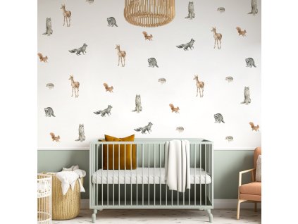Nálepky na stenu Lesné zvieratá. Divoké zvieratá (2)