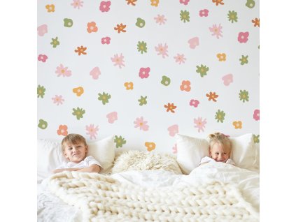 Květinové nálepky na zeď. Barevná květina (15)