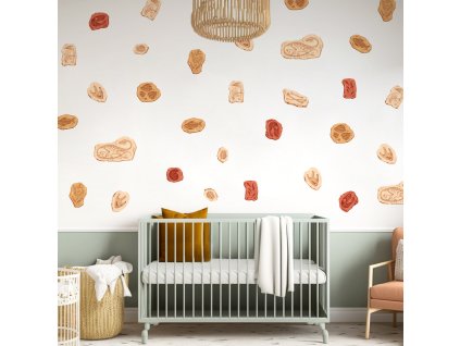 Prehistorické nálepky na zeď. Fosílie dinosaurů