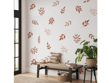 Květinové nálepky, nálepky na stěny s lesními květinami, dekoracemi na zeď, nálepky na stěny ve stylu Boho, nálepky na stěny s pastelovými květy, botanické nálepky na zeď