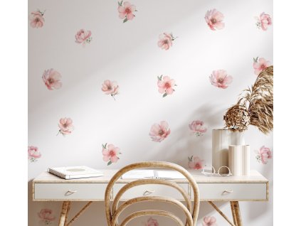Květinové nálepky na zeď. Pastel Flowers (35)
