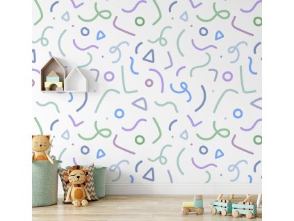 Barevné proužky nálepky. Geometrické tvary (2)