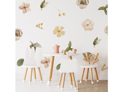 Květinové nálepky na zeď. Pastel Flowers (37)