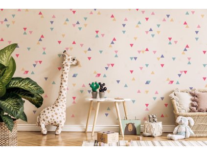 Samolepky na stenu. Farebných tvarov