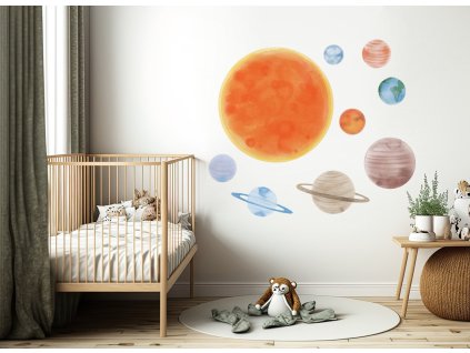 Slavní nálepka na zeď. Vesmír pro dětský pokoj