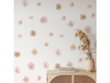 Kvetinové nálepky na stenu. V boho štýle (4)