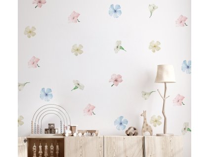Květinové nálepky na zeď. Barevná květina (17)